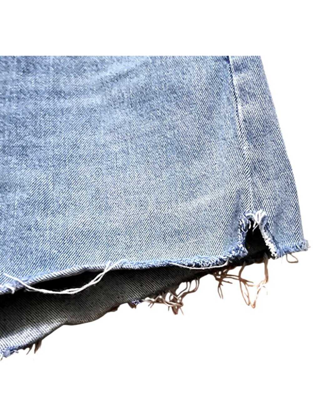 Agolde Women's Distressed High-Waist Denim Shorts With Frayed Hem Button Fly And - Picture 5 of 15